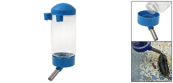 Cage Puppy Gerbil Dog Pet Water Bottle Feeder Waterer Blue