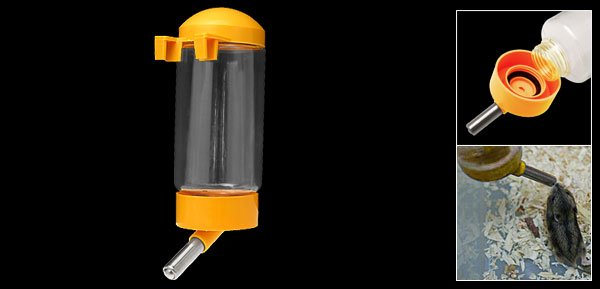 Pet Dog Puppy Gerbil Hamster Cage Water Feeder Bottle Yellow