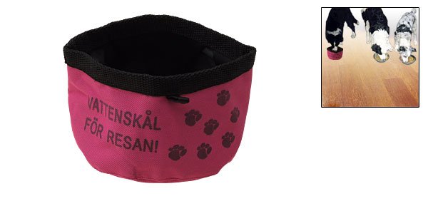 Nylon Fuchsia Rag Pet's Dish Bowl