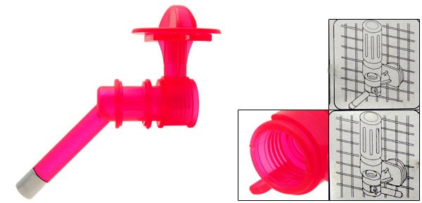 Magenta Plastic Cat Dog Pet Water Feeder Conduit
