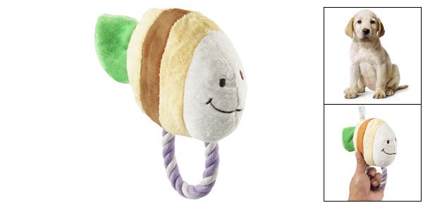 Purple White Roped Color Block Tropical Fish Squeaky Toy for Pet Dog