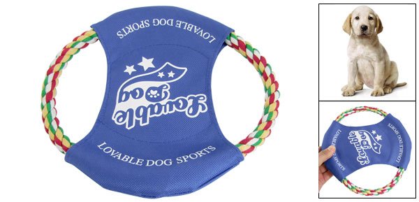 Pet Dog Training Pastel Cotton Rope Flyer Frisbee Bite Toy