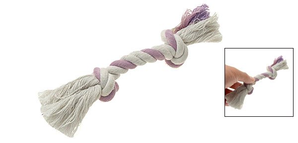7 Inch Dog Cotton Braided Bone Chew Rope Knot Tug Toy