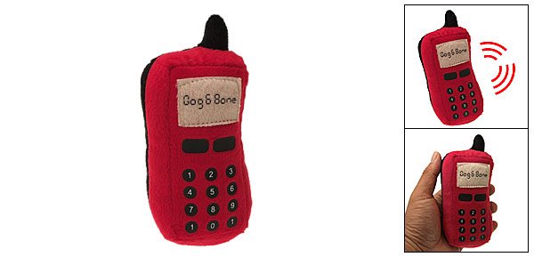 Red Puppy Dog Toy Plush Stuffed Pet Mobile Cell Phone Rings