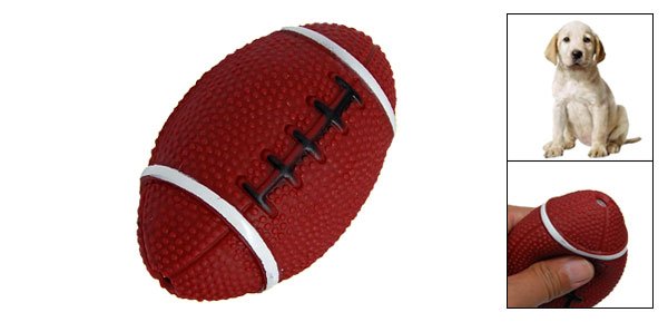 Small Rubber Squeaky Rugby Ball Funny Dog Chew Toy