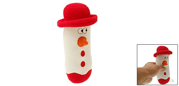 Loofa Snowman Xmas Holiday Plush Dog Pet Puppy Squeaky Toy L24cm