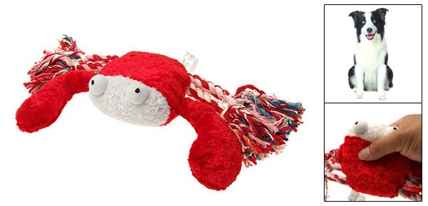 Plush Squeaky Dog Toy Tug Rope & Crab Pet Toys & Supplies