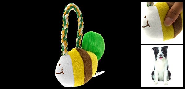 Plush Squeaker Toy Squeaky Tropical Fish w/ Tug Rope for Pet Dog
