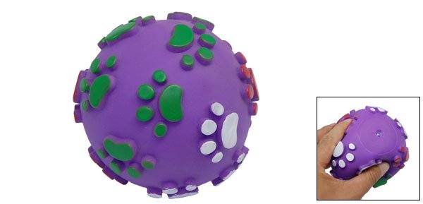 Purple Vinyl Pet Dog Cat Squeaky Toy Squeak Ball