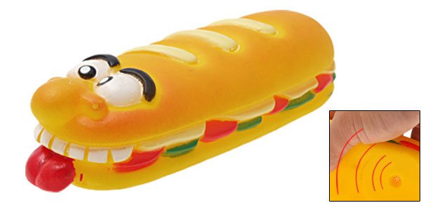 Funny Vinyl Sandwich Squeaky Dog Cat Pet Chew Toy