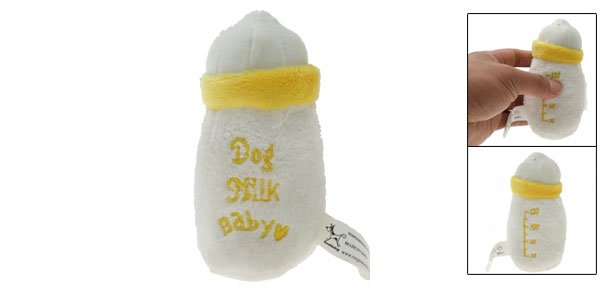 Zanies Fabric Milk Bottle Small Dog Pet Chew Toy Squeaky