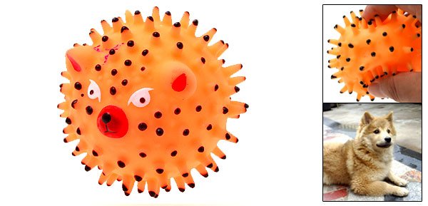 Vinyl Squeaker Hedgehog Pattern Fetch Chew Pet's Toy Ball