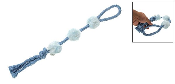 Pet Dog Plush Ball Chew Cotton Braided Rope Knot Tug Toy 22inch