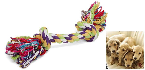 9 Inch Pet Dog Bone Chew Cotton Braided Rope Knot Tug Toy