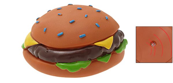 Round Hamburger Pattern Squeaky Dog & Cat Pet Chew Toy