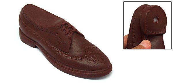 Brown Vinyl Shoe Pet Cat & Dog Squeaky Chew Toy