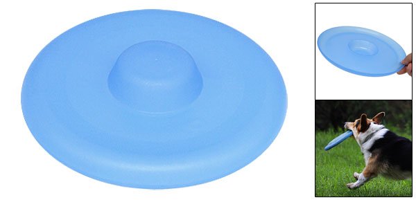 Blue Plastic Dog Pet Training Catching Frisbee Flyer Toy