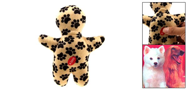Black Dog's Footprint Pattern Interesting Pet Use Soft Plush Doll Toy