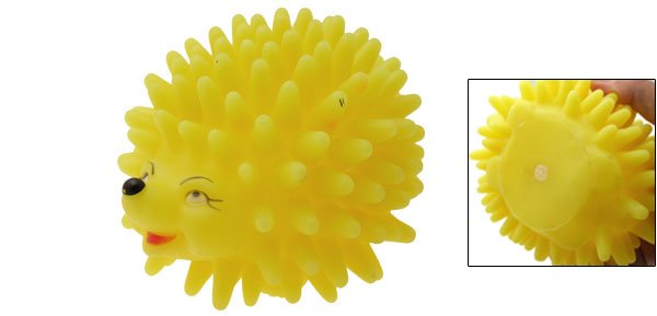 Portable Like Real Cute Yellow Silicone Hedgehog Pet Dog's Toy
