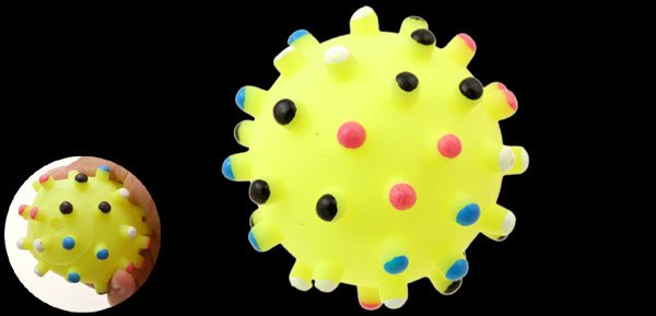 Fashion Interesting Pet Use Small Yellow Silicone Ball Toy