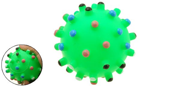 Portable Interesting Pet Use Small Green Silicone Sound Ball Toy