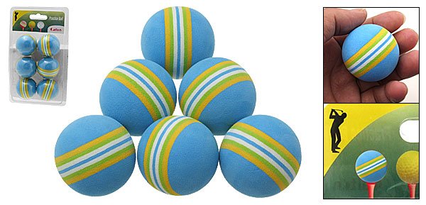 Six Colorful Foam Golf Practice Training Balls