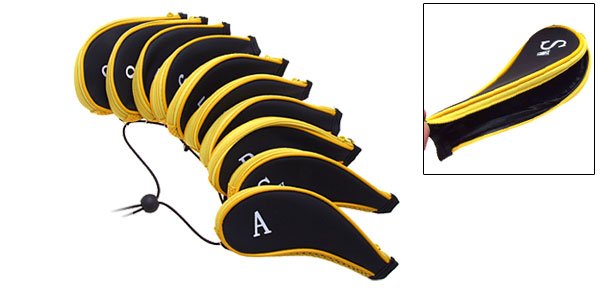 Black 10 PCS Set Golf Club Iron Headcover Head Cover Case