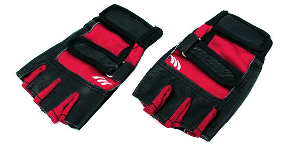 Half Finger Red Protective Sports Gloves