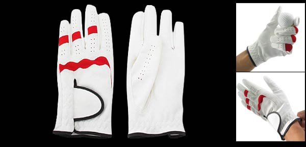 Ladies Left Hand All Weather Golf Glove Size L (MMC) White & Red