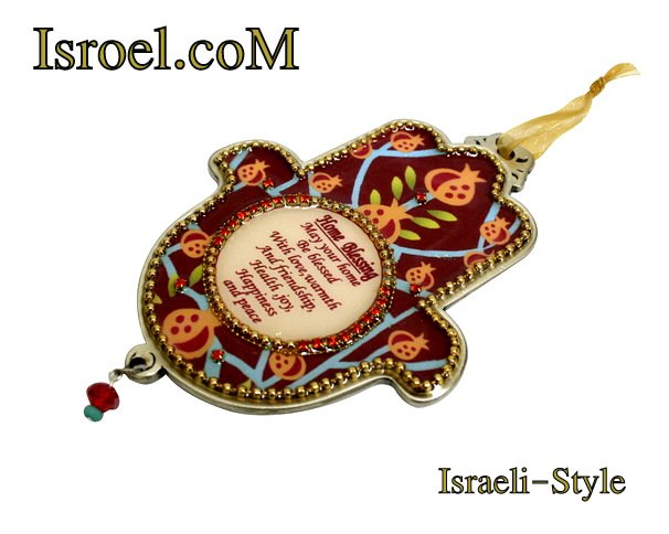73945 - PEWTER HAMSA, ENGLISH HOME BLESS 12CM- POMEGRANATE.GIFT FROM ISROEL.COM/ISRAELI-STYLE