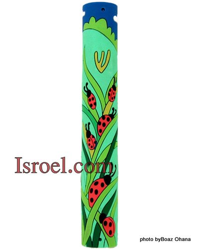 28004 -CHILD/ KID MEZUZAH BEETLES 12CM, ISRAEL JUDAICA MEZUZA