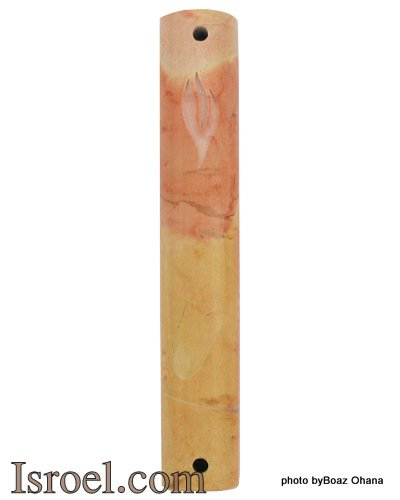 70340 - MARBLE MEZUZAH, INGRAVED SHIN 10CM, ISRAEL JUDAICA MEZUZA for protection