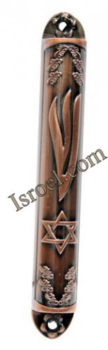 BUY MEZUZAH ONLINE 28482 COPPER MEZUZAH 12CM "STAR OF DAVID",ISRAELI JUDAICA MEZUZA BY ISROEL.COM