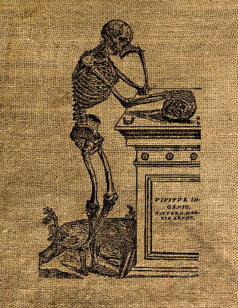 Vintage, Altered, Whimsical, Ephemera, Iron On, SKELETON Digital Image No.7