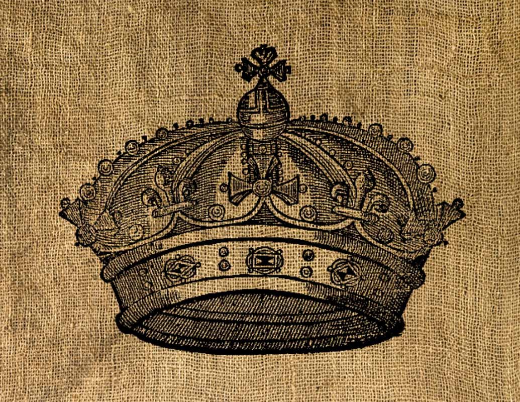 Vintage, Altered, Iron On, Ephemera, CROWN Digital Image Transfer No 10