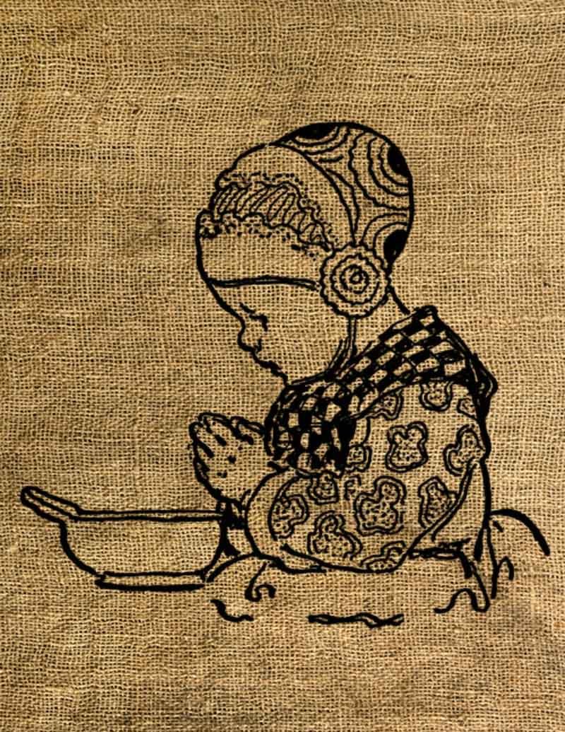 Vintage, Altered, Iron on, PRAYER Digital Image Transfer No 12