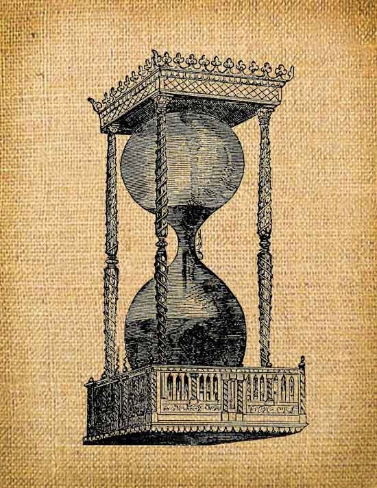 Vintage , Iron On, Altered, Whimsical, Ephemera, HOURGLASSES Digital Image No.4