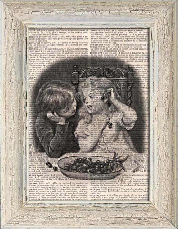 Art Print, VINTAGE KIDS, Vintage, Dictionary Page Print 0127