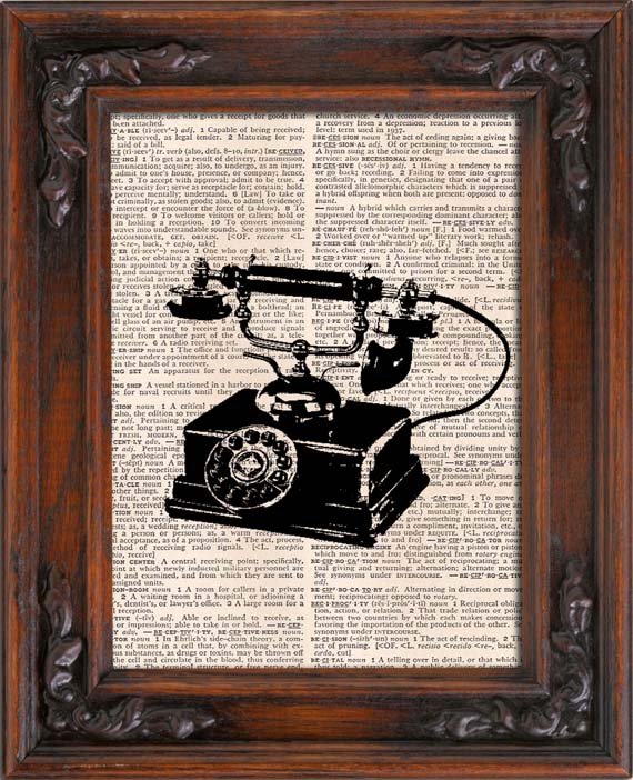 Art Print, TELEPHONE, Vintage, Dictionary Page Print 0125