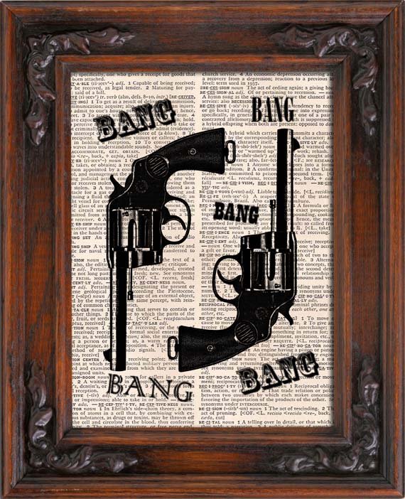 Art Print, GUNS, Vintage, Dictionary Page Print 0124