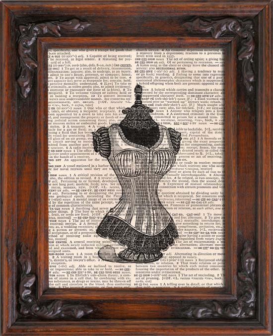 Art Print, DRESS FORM, Vintage, Dictionary Page Print 0122