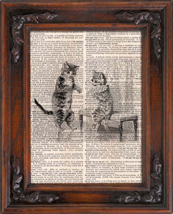 Art Print, Vintage, KITTENS, Dictionary Page Print 0111