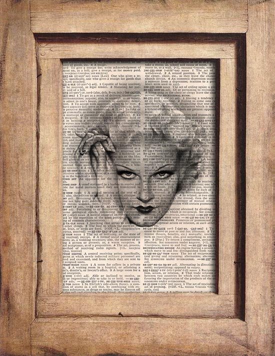 Art Print, Vintage, WOMAN PORTRAIT, Dictionary Page Print 0089