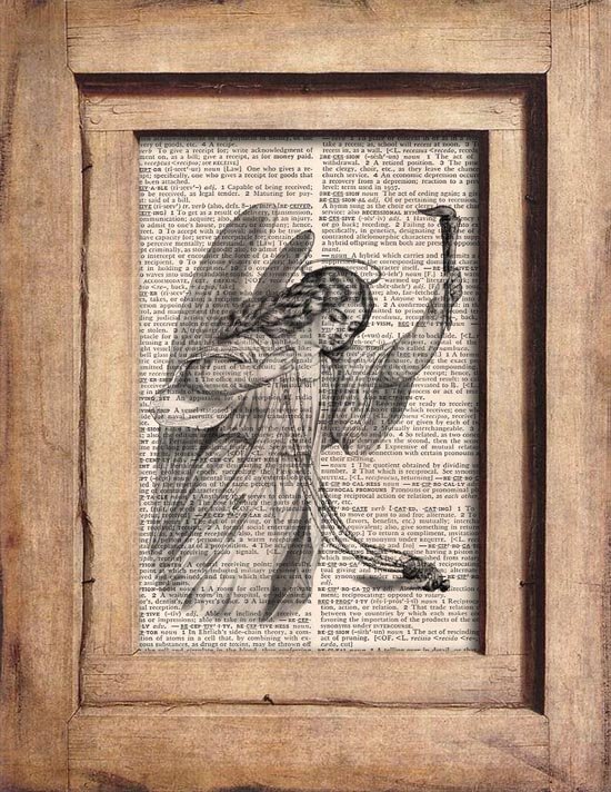 Art Print, Vintage, ANGEL, Dictionary Page Print 0087
