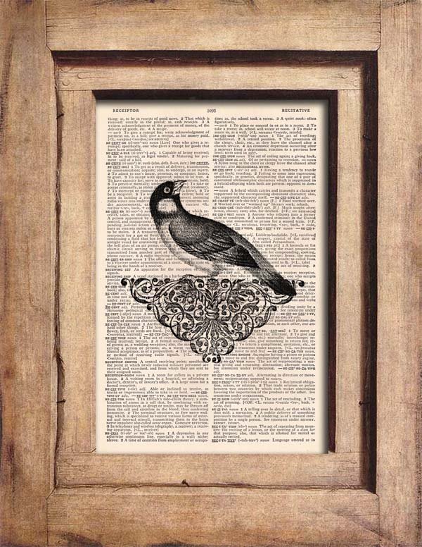Vintage Bird Dictionary Page Print 0060