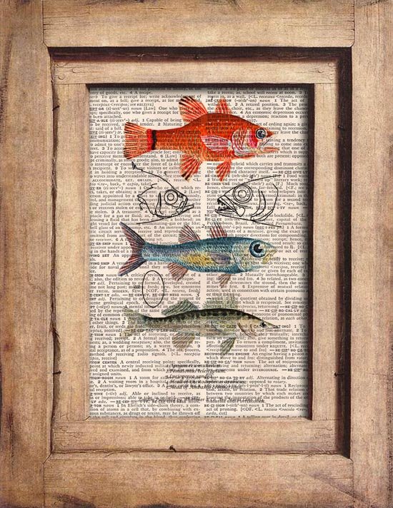 Vintage Fish Dictionary Page Print 0058