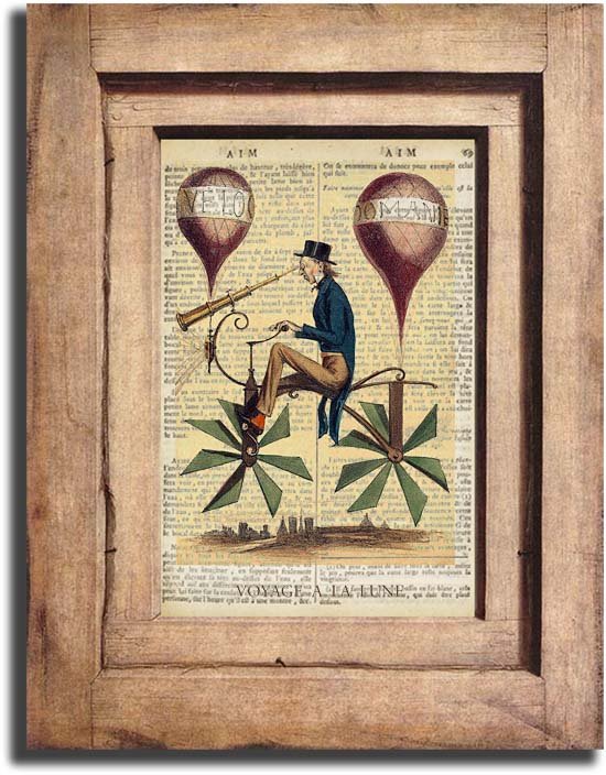 Vintage Voyage A La Lune Dictionary Page Print 0051