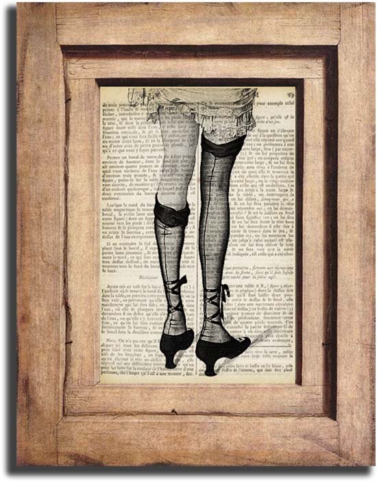 Vintage Woman Legs Dictionary Page Print 0045