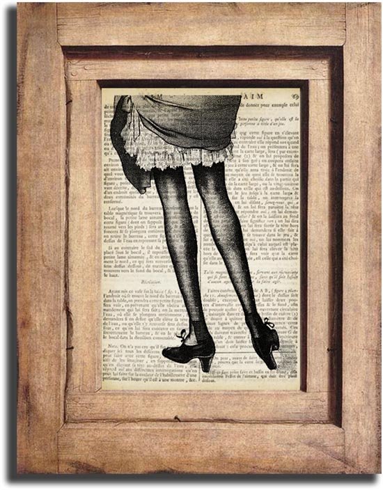Vintage Woman Legs Dictionary Page Print 0044
