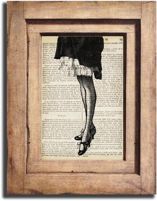 Vintage Woman Legs Dictionary Page Print 0043